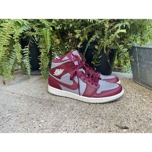 Nike Air Jordan 1 Mid Cherrywood Red Gray Mens Size 9